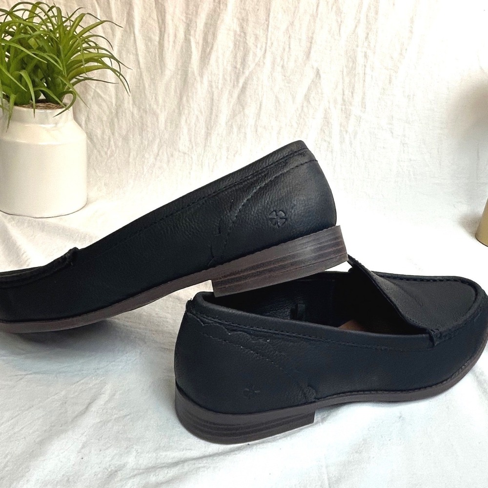 Lucky Brand Black Leather Loafers Size 11 Dark‎ Academia Quiet Luxury Old Money - Picture 2 of 9